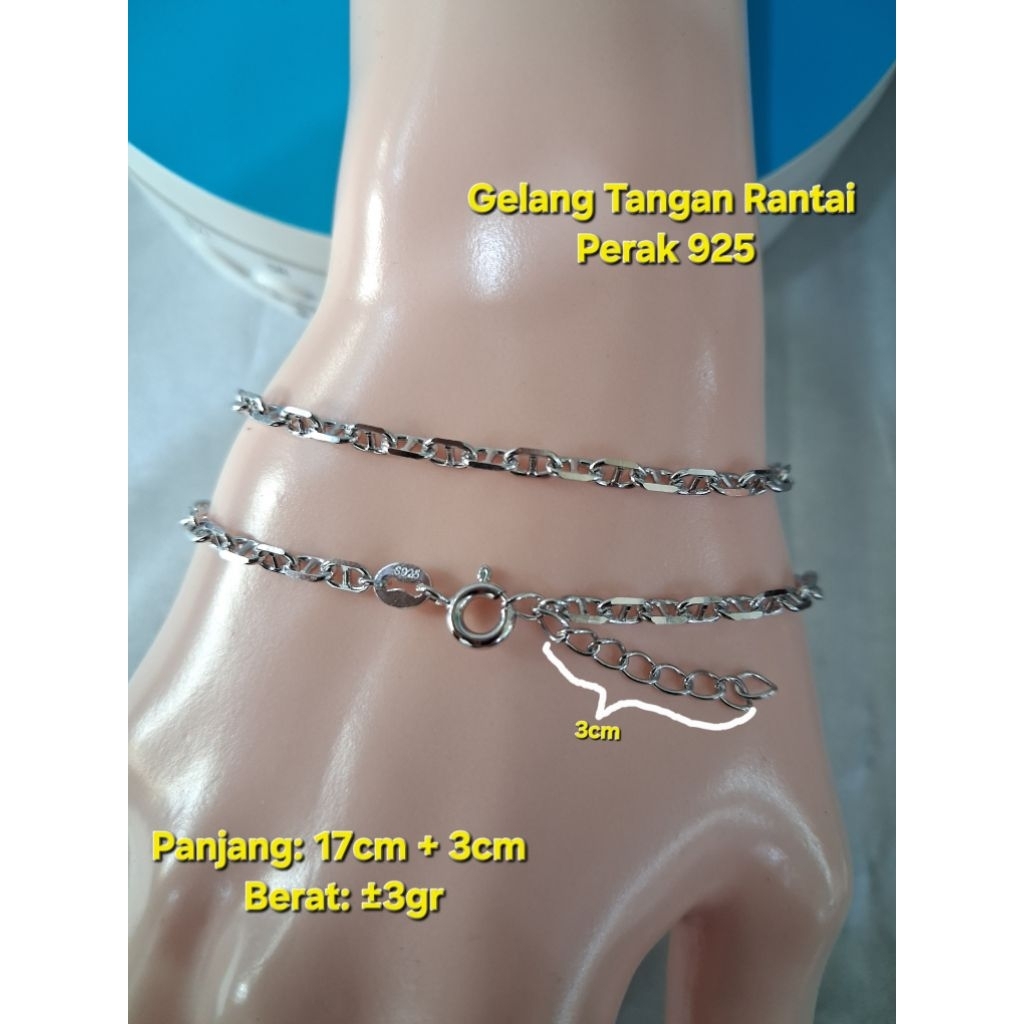 Gelang Tangan Perak 925 Gelang Tangan Rantai