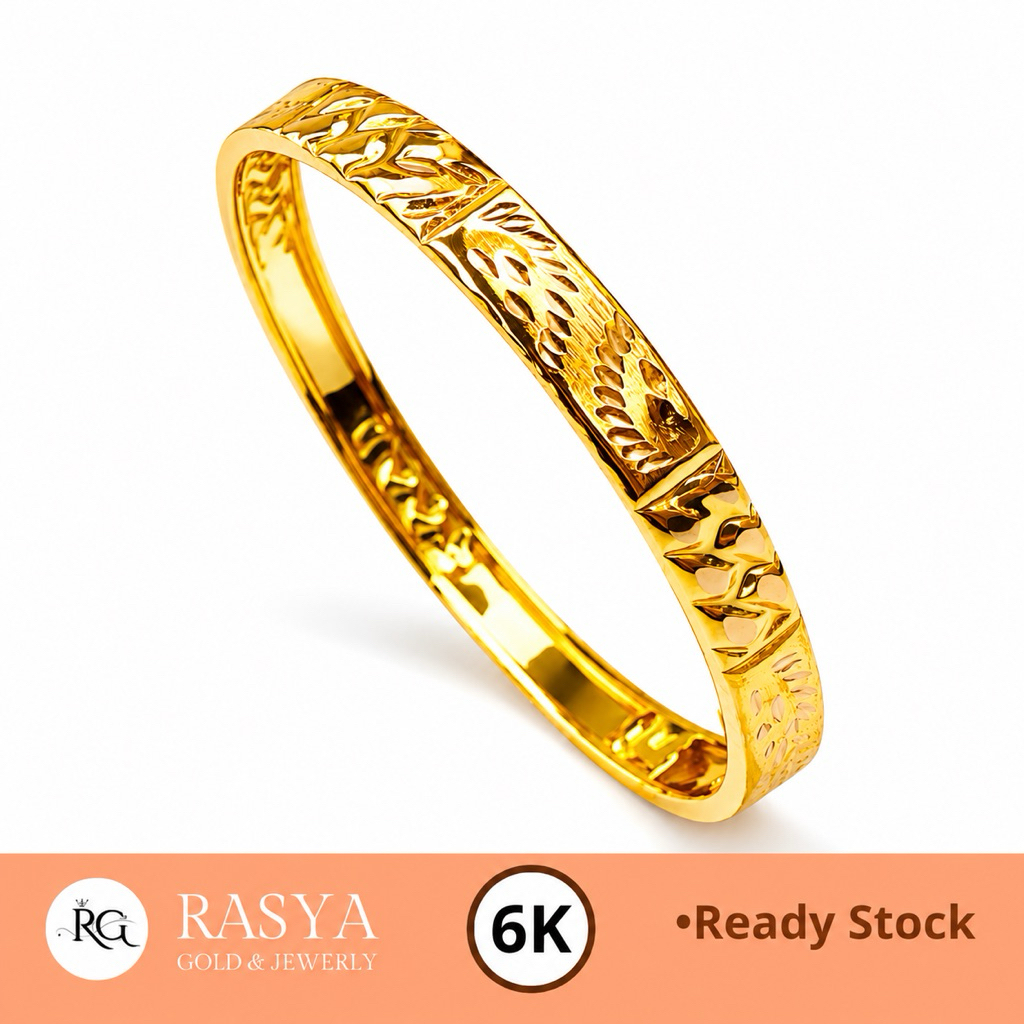 Gelang Emas Bangkok Dewasa Kadar 300 / 6K Gelang Dewasa Variasi Motif Berat 3 gr