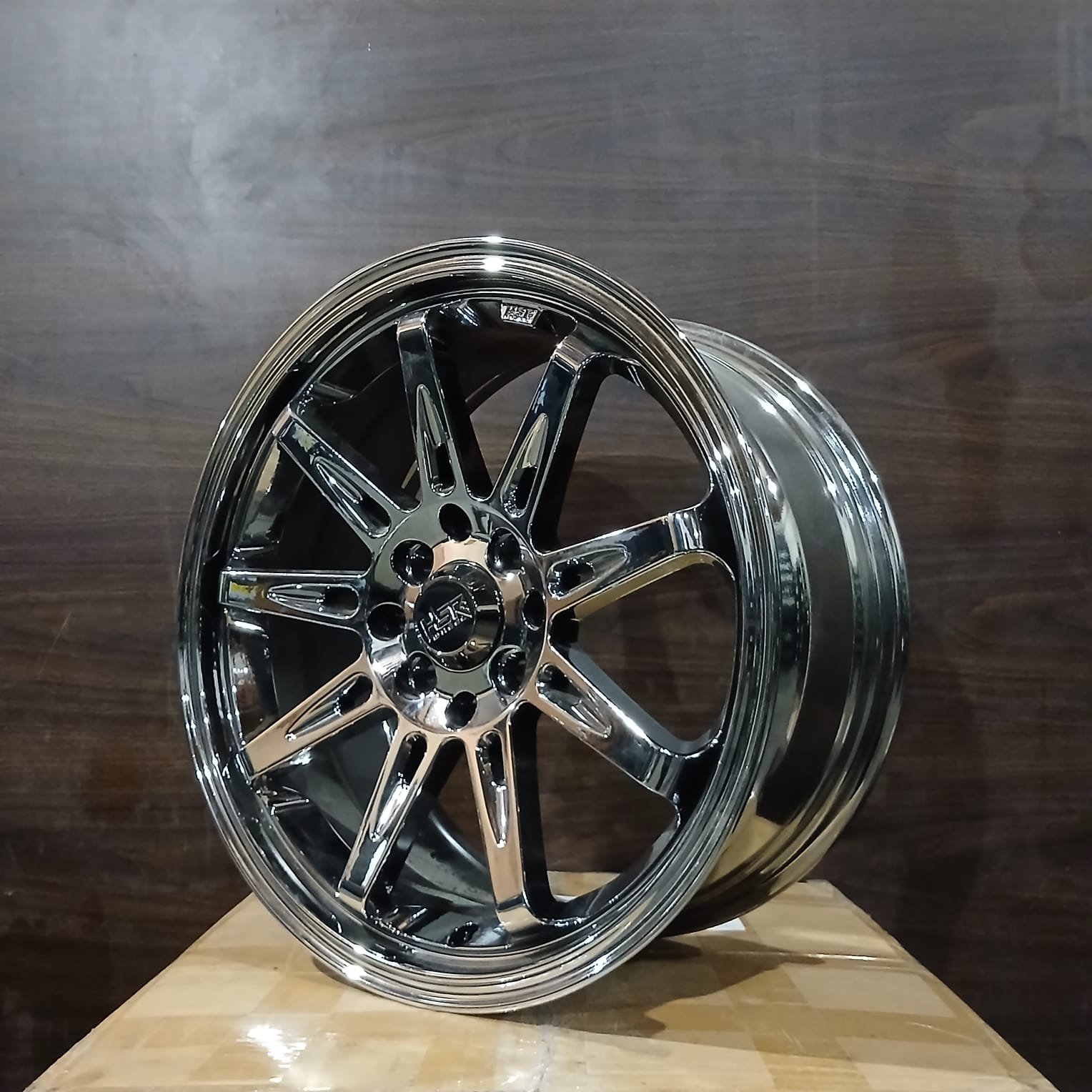 HSR WHEEL Velg Tikala R16 Alloy 17x7 PCD 5x114.3 ET42 Hitam Chrome Baru