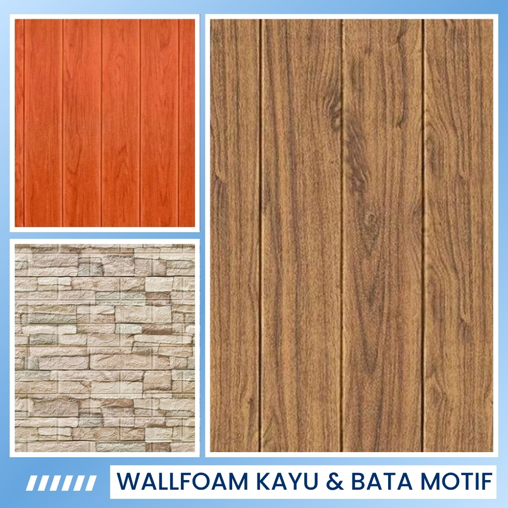WallFoam Foam Dinding Motif Kayu Wall Foam Dinding Motif Bata Timbul Wall Foam Kayu Foam Dinding 3D