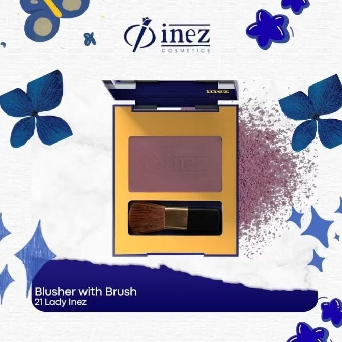 Blush On Inez Color Contour Plus  SHADE:21 LADY dengan Pigmentasi Tinggi dan Efek Shimmery