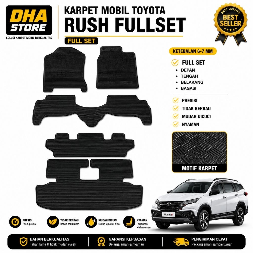 karpet Mobil Toyota Rush fullset alas kaki matras karet mobil Rush fullset