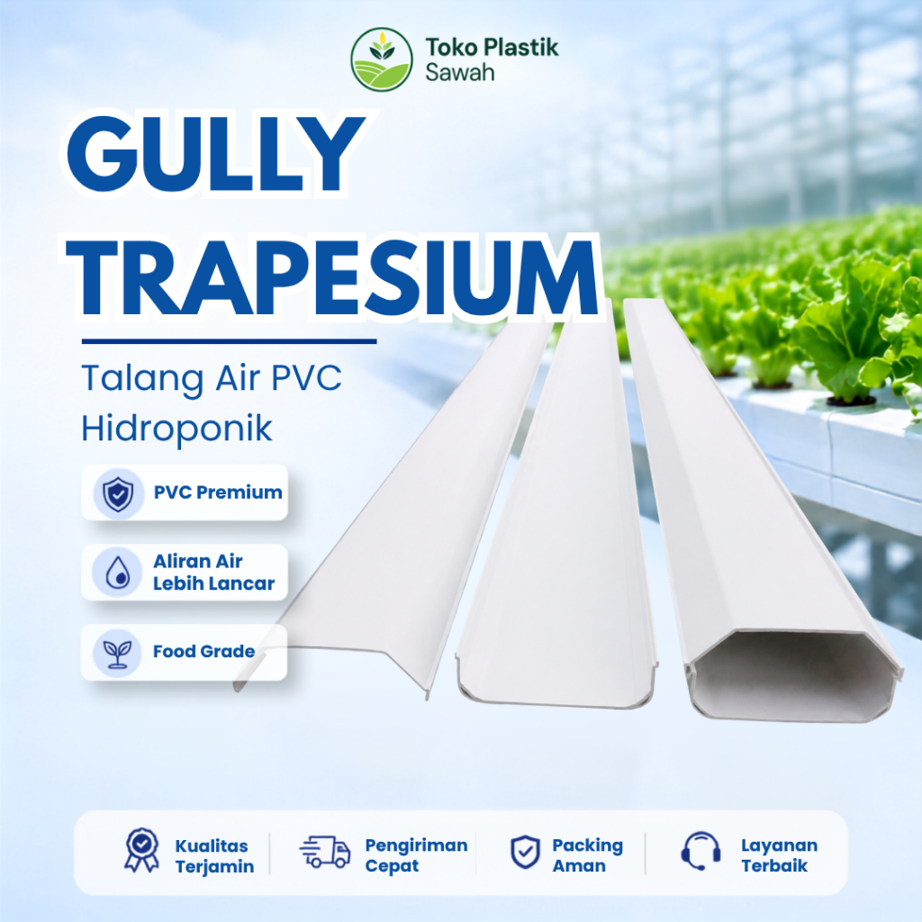 Gully / Talang Trapesium Hidroponik | Talang Air PVC Hidroponik  NFT  Cocok untuk sayuran selada Pan