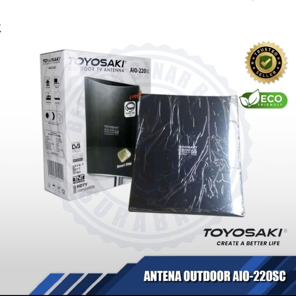 Antena TV Digital Outdoor Toyosaki AIO-220AW dengan Penguat Sinyal