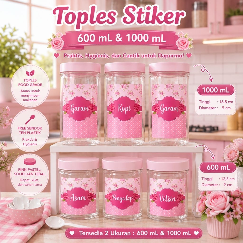 Toples bumbu pink / toples bumbu free stiker / toples tutup pink/ toples bumbu / toples pink / tople