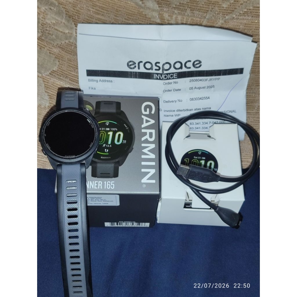 GARMIN FORERUNNER 165 BLACK SECOND SMART WATCH