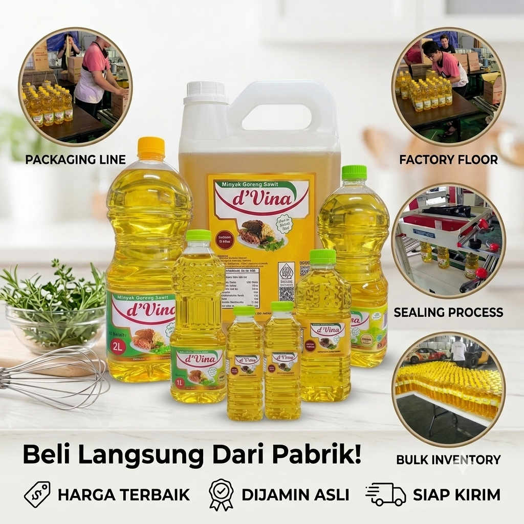 Minyak Goreng D'vina 1 Liter - Minyak Goreng Berkualitas, Praktis, dan Ekonomis