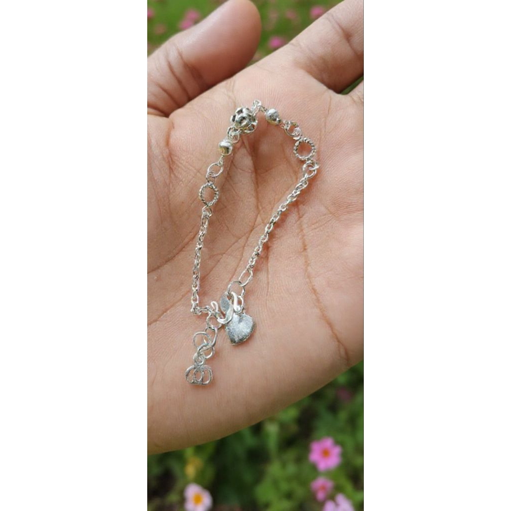 gelang tangan perak asli,perak murni, dewasa anak2 10cm-18cm