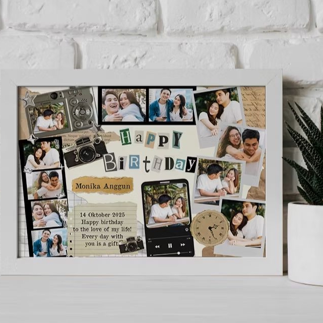 SATU HARI JADI kado Ulang Tahun ScrapFrame foto Bingkai kado wisuda /Frame Gift Ultah figura/ kado w