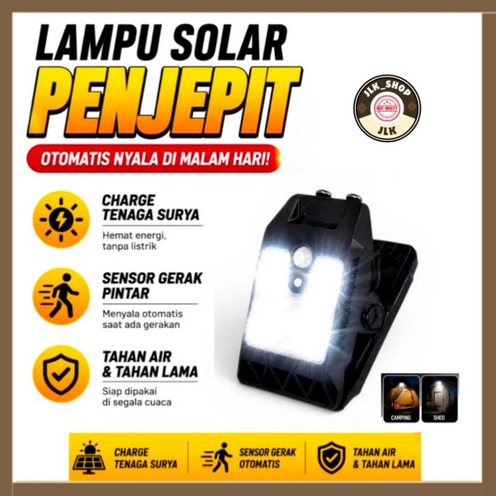 (JLK)Lampu Jepit Lampu Solar Tenaga Surya / Lampu Clip Mini Solar Panel Surya