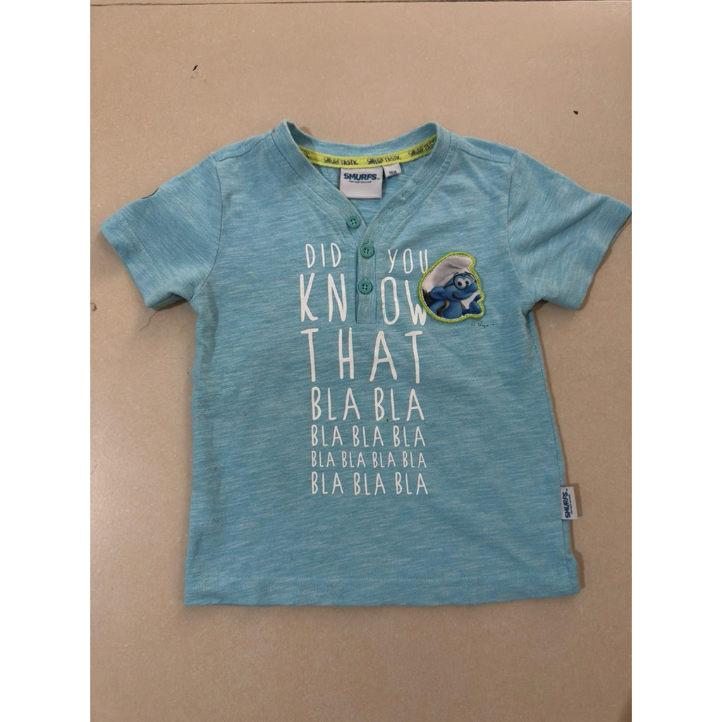 PRELOVED BAJU ANAK LAKI-LAKI SMURF 18Month