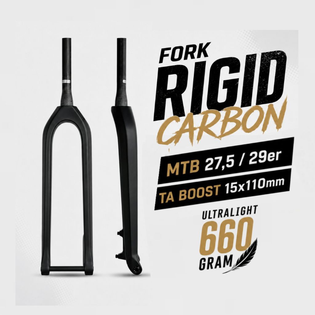 Fork Carbon Rigid MTB 27,5 29er ultralight Sepeda Gravel XC TA Boost