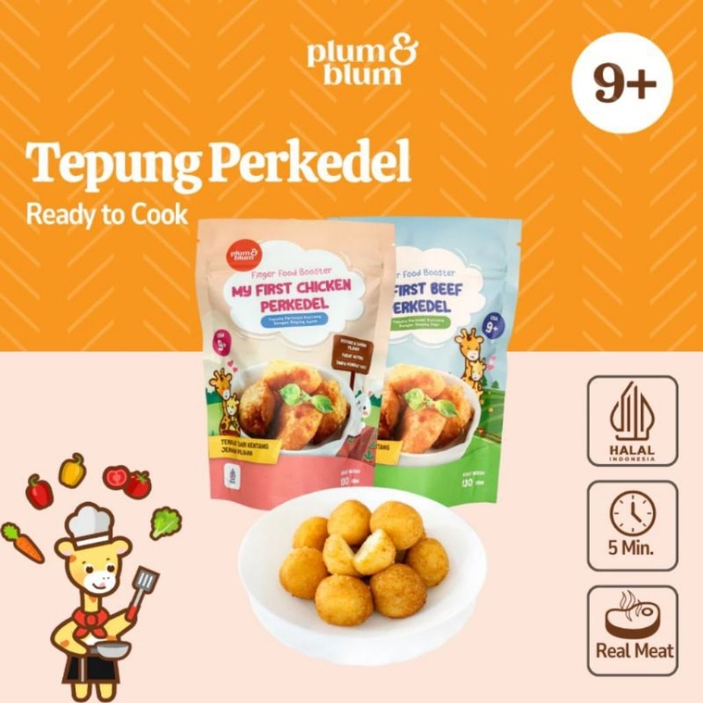 Plum & Blum Tepung Perkedel Kentang Instant - Tepung Perkedel Daging Ayam & Sapi