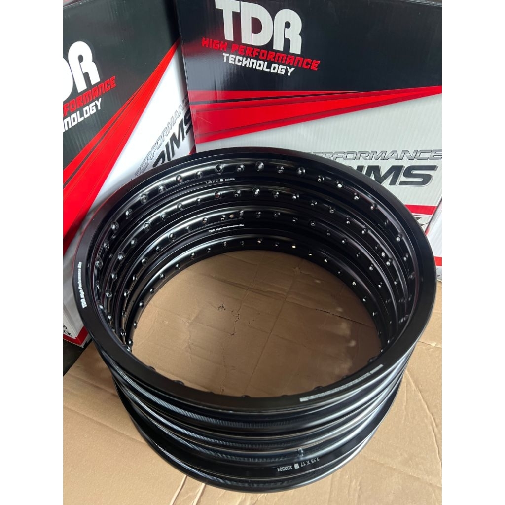 Velg TDR W Shape 1 set 140,160,185,215 Ring 17 Hitam glossy Titanium grey Silver Brown Biru Gold
