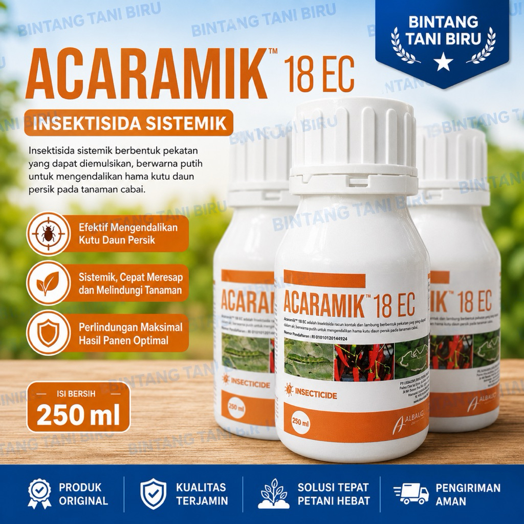 insektisida ACARAMIK 18EC berantas kutu pada cabai (250ml & 1liter)