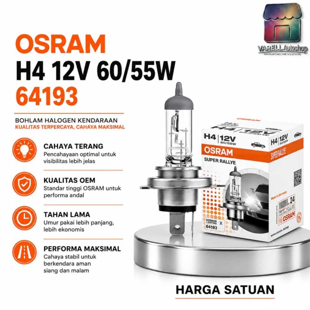 H4 12V 55W 64193 Osram Bohlam Lampu Depan Nissan Frontier Evalia