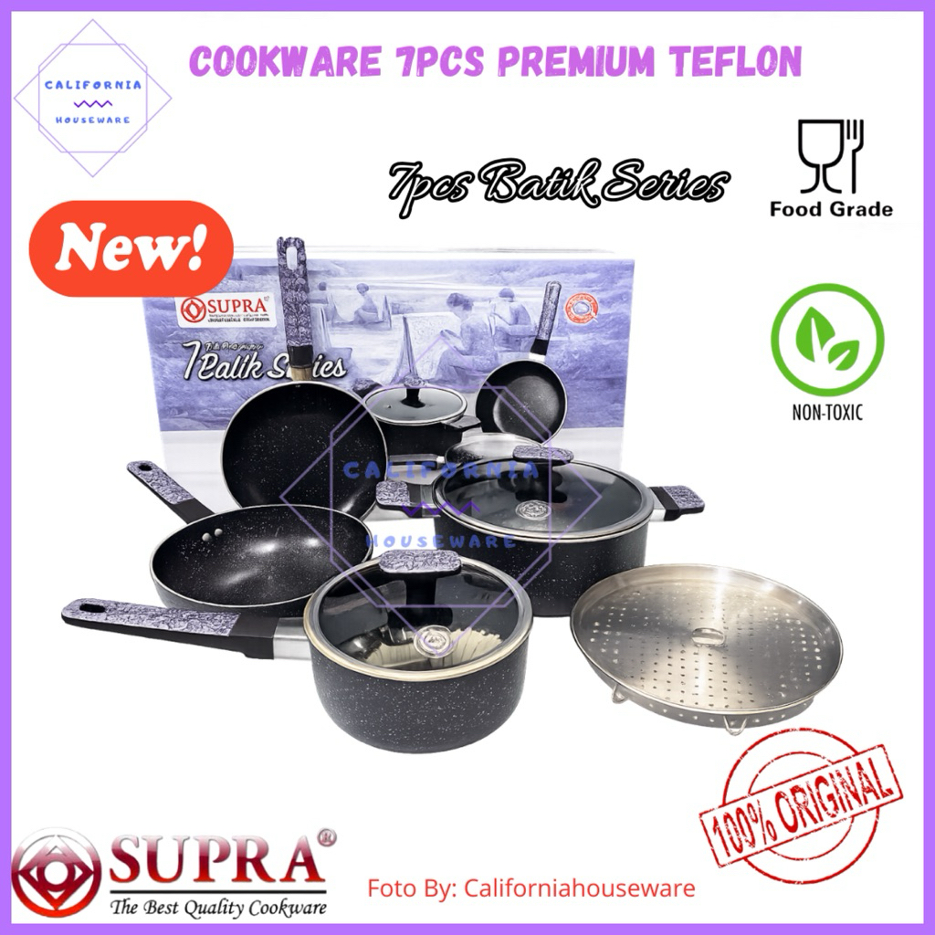 Panci Set SUPRA 7pcs / Panci Aluminium Set 7pcs SUPRA / Panci Set Anti Lengket
