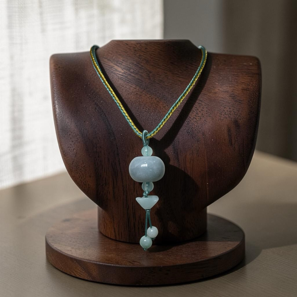 Jadeite Jade Necklace with Moneybag Pendant Natural Jade Type A