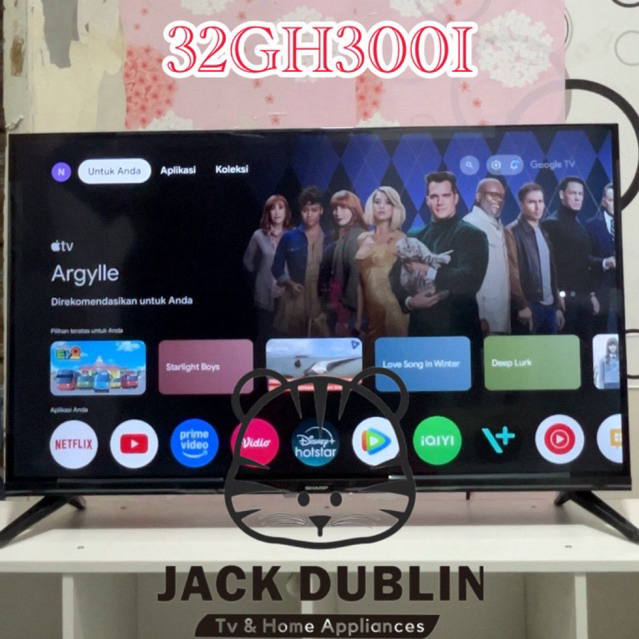 TV LED SHARP AQUOS 32 INCH GOOGLE DIGITAL 2T-C32GH3000i C32GH3000i 32GH3000i YOUTUBE NETFLIX ANDROID