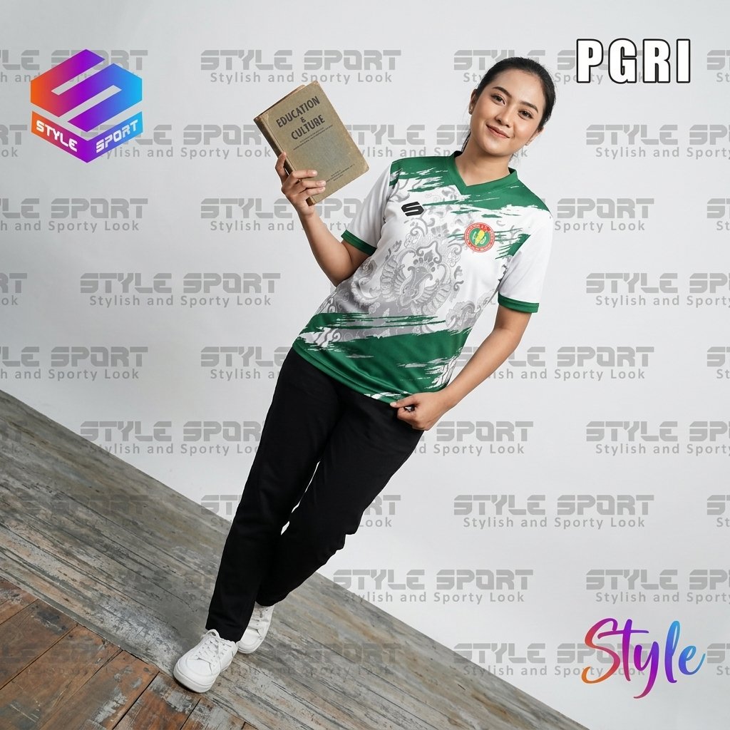 Baju Jersey Kaos Olahraga PGRI Guru Full Print Terbaru 2025 Pria Wanita Gratis Tambah Nama dan Sekol