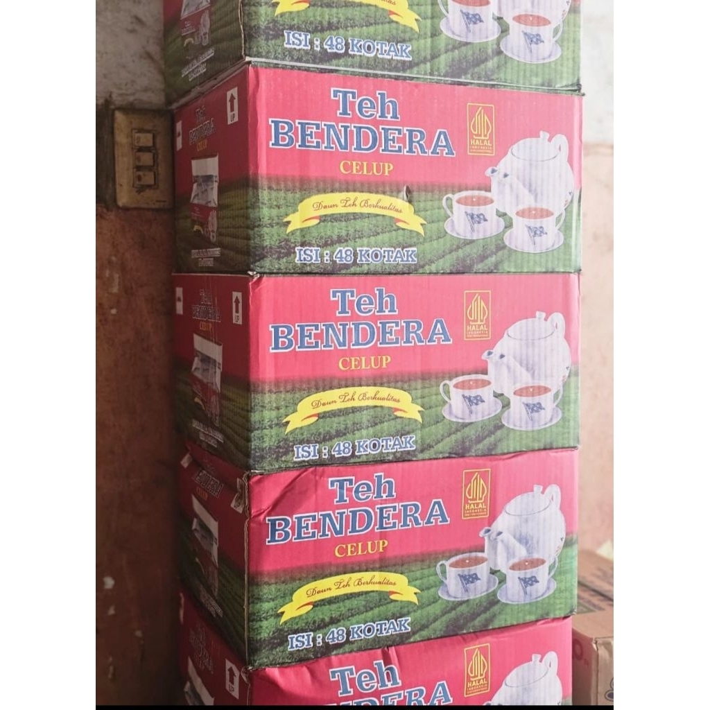 Teh bendera kotak, teh bendera celup, teh kotak, bubuk teh