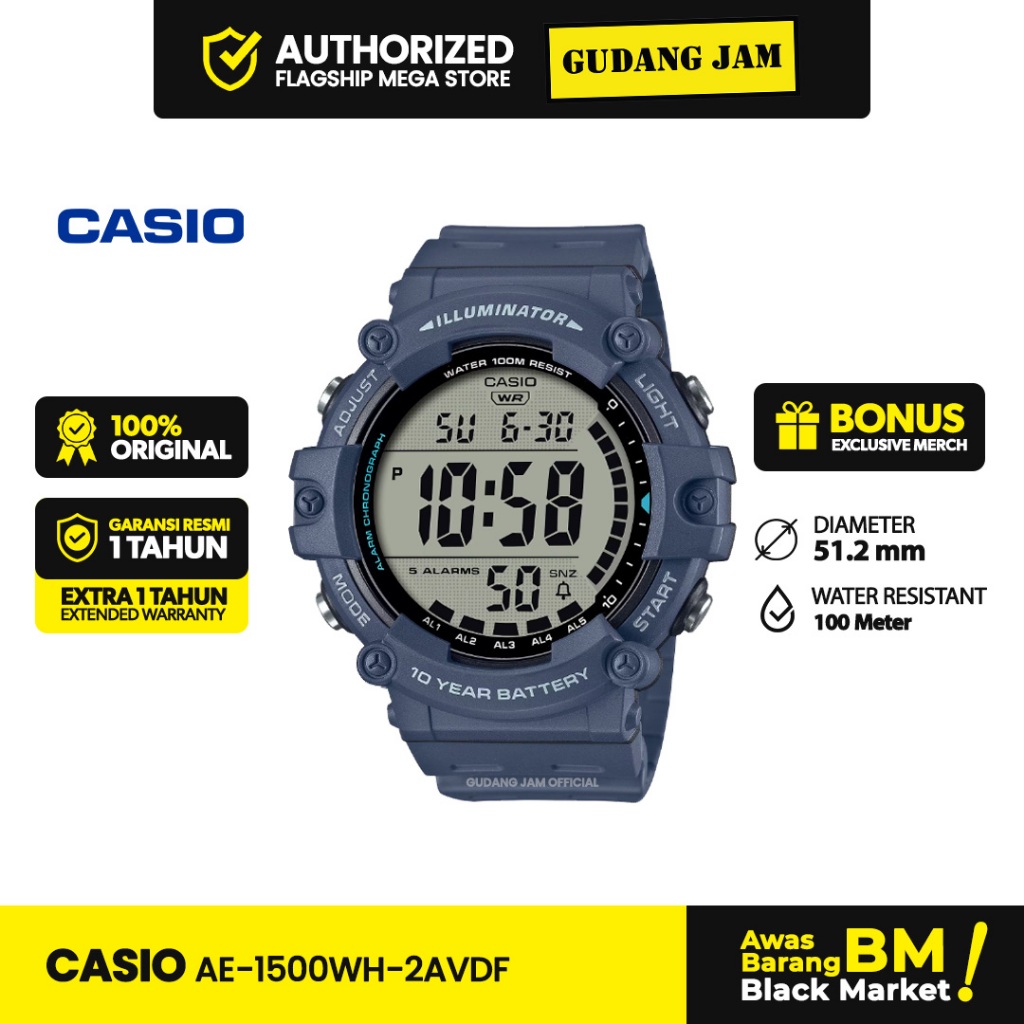 Jam Tangan Casio AE-1500WH-2AVDF AE-1500WH AE-1500 AE1500WH AE 1500WH