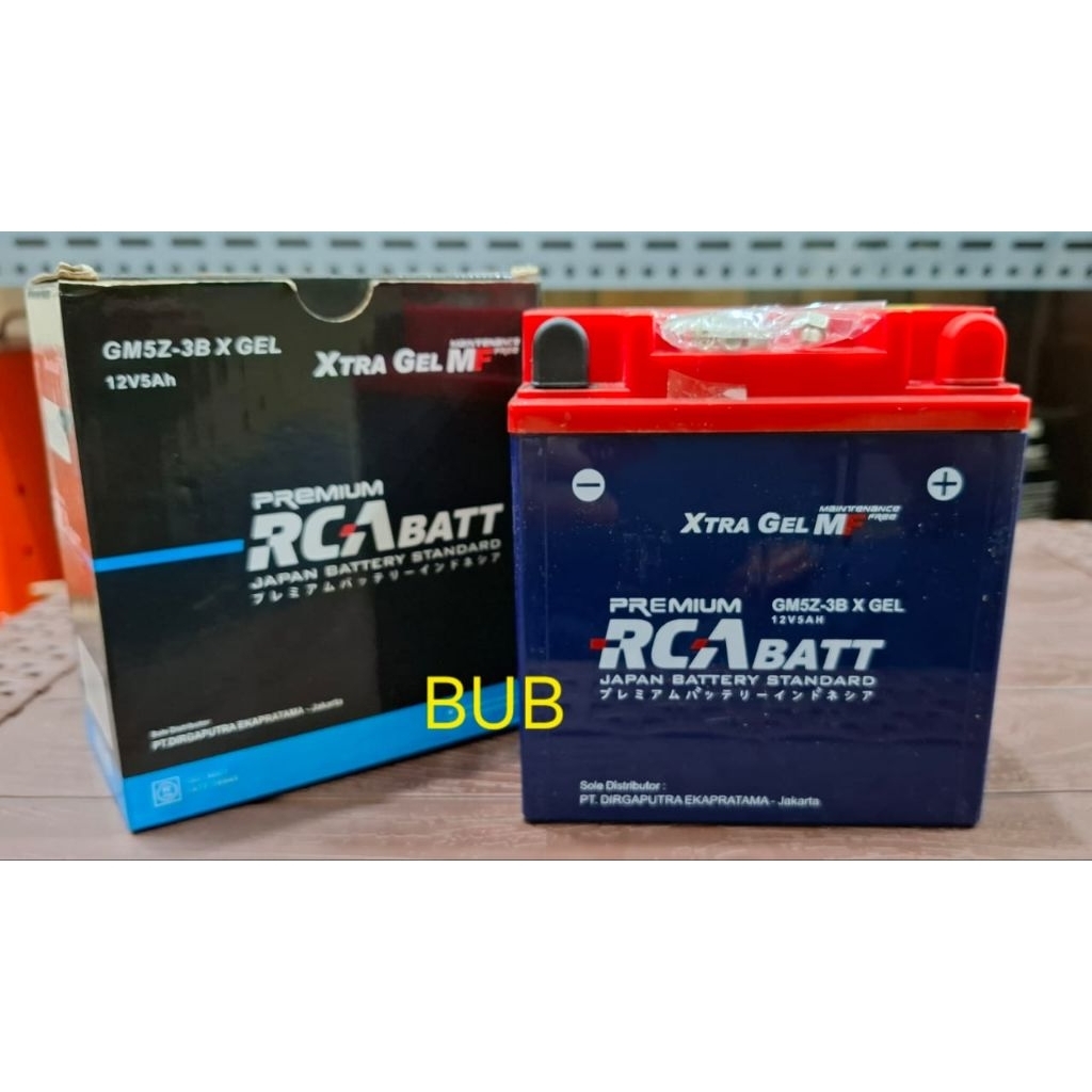 Aki RCA Batt Original bergaransi GM5z-3B
