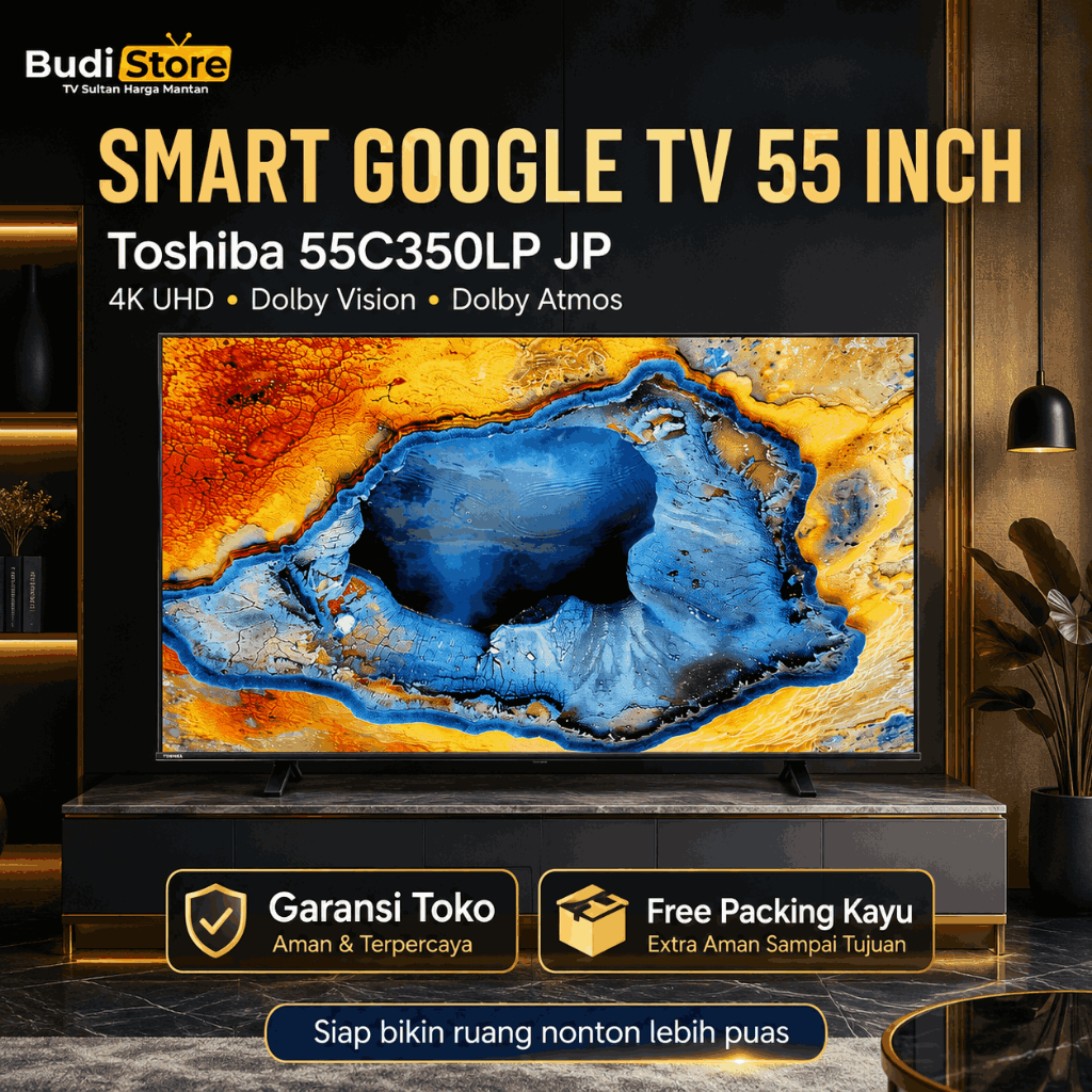 [EX DISPLAY]Toshiba Smart TV 55 Inch 55C350LP JP Google TV 4K UHD Dolby Vision Atmos REGZA Engine