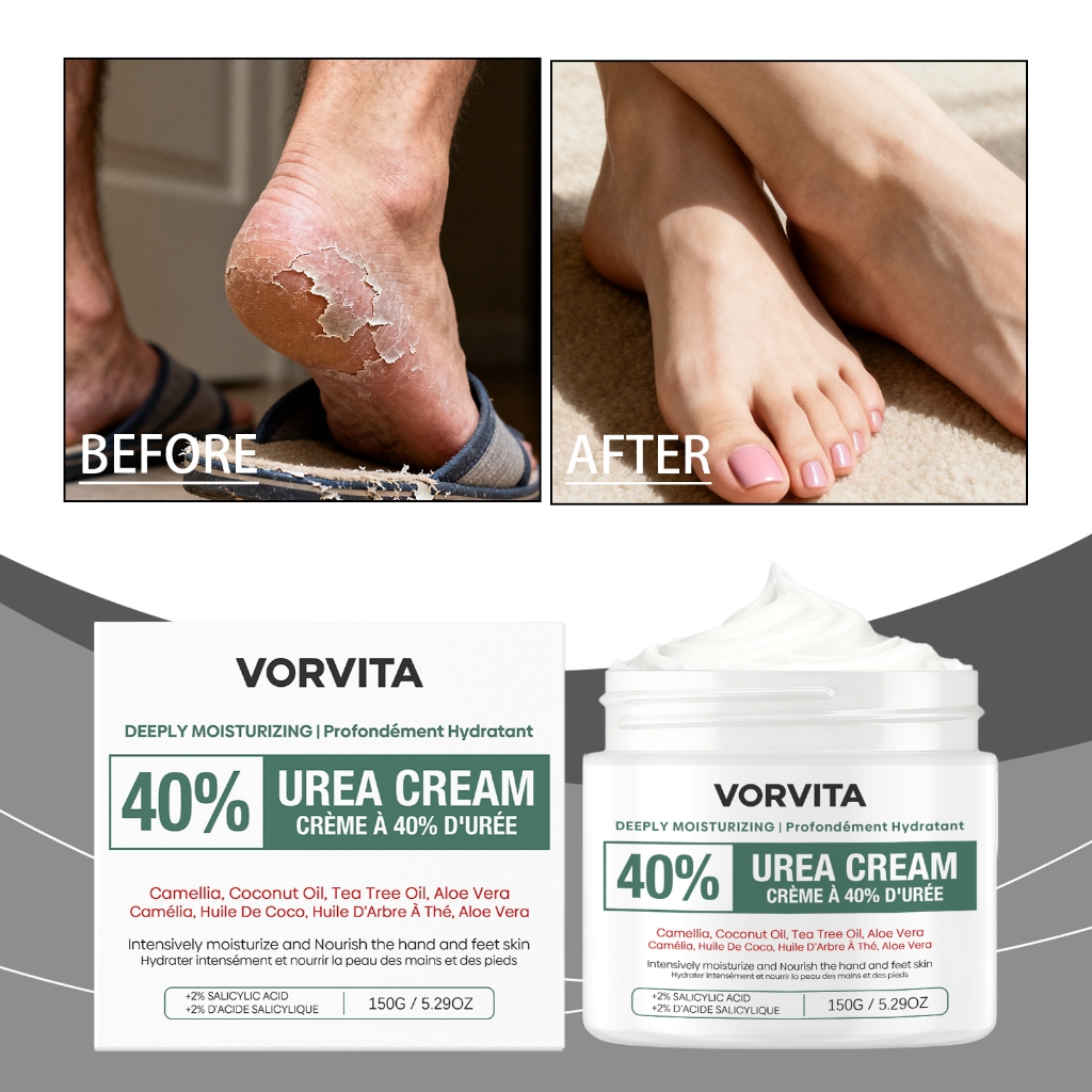 VORVITA Urea Cream 40% 150g Obat Tumit Kaki Dan Tangan Urea Salicylic Acid Soften Dead Skin Cracked 