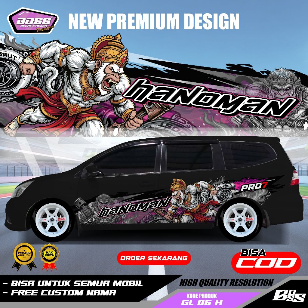GL 06 - STIKER DECAL SAMPING TEMA HANOMAN MOBIL GRAND LIVINA ERTIGA AVANZA XENIA TERIOS RUSH PAJERO 