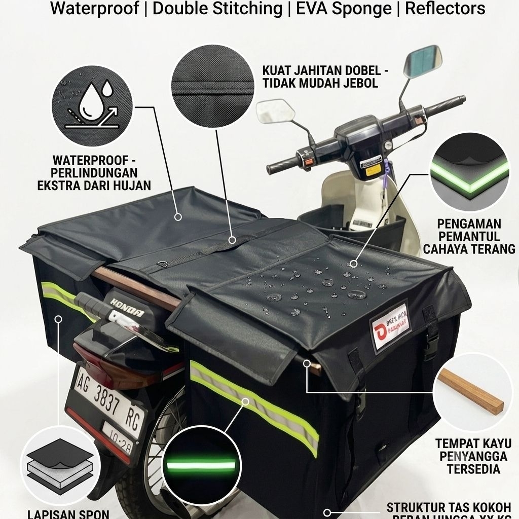 OBROK MOTOR SRANDUL Tas Obrok Motor Srandul Besar Anti Air untuk Kurir dan Pengiriman