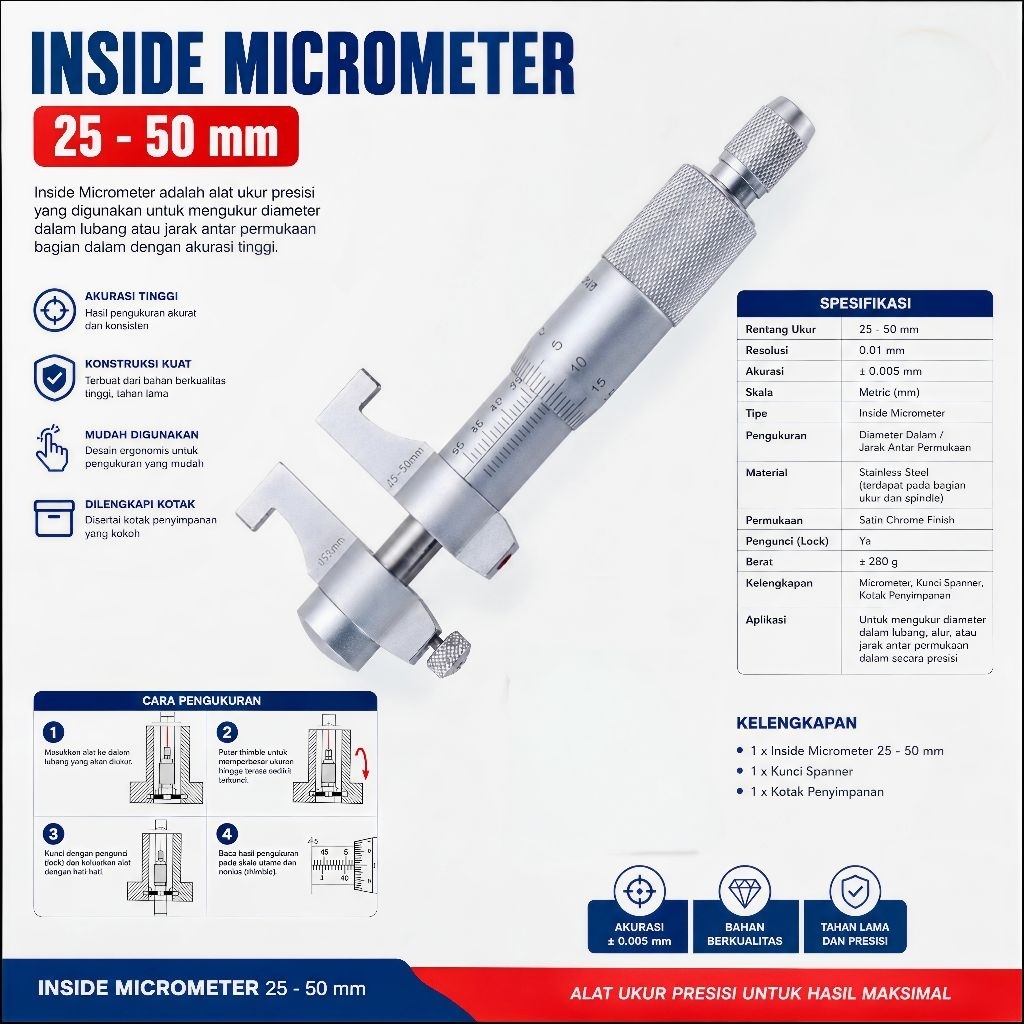 Inside Micrometer 25 - 50
