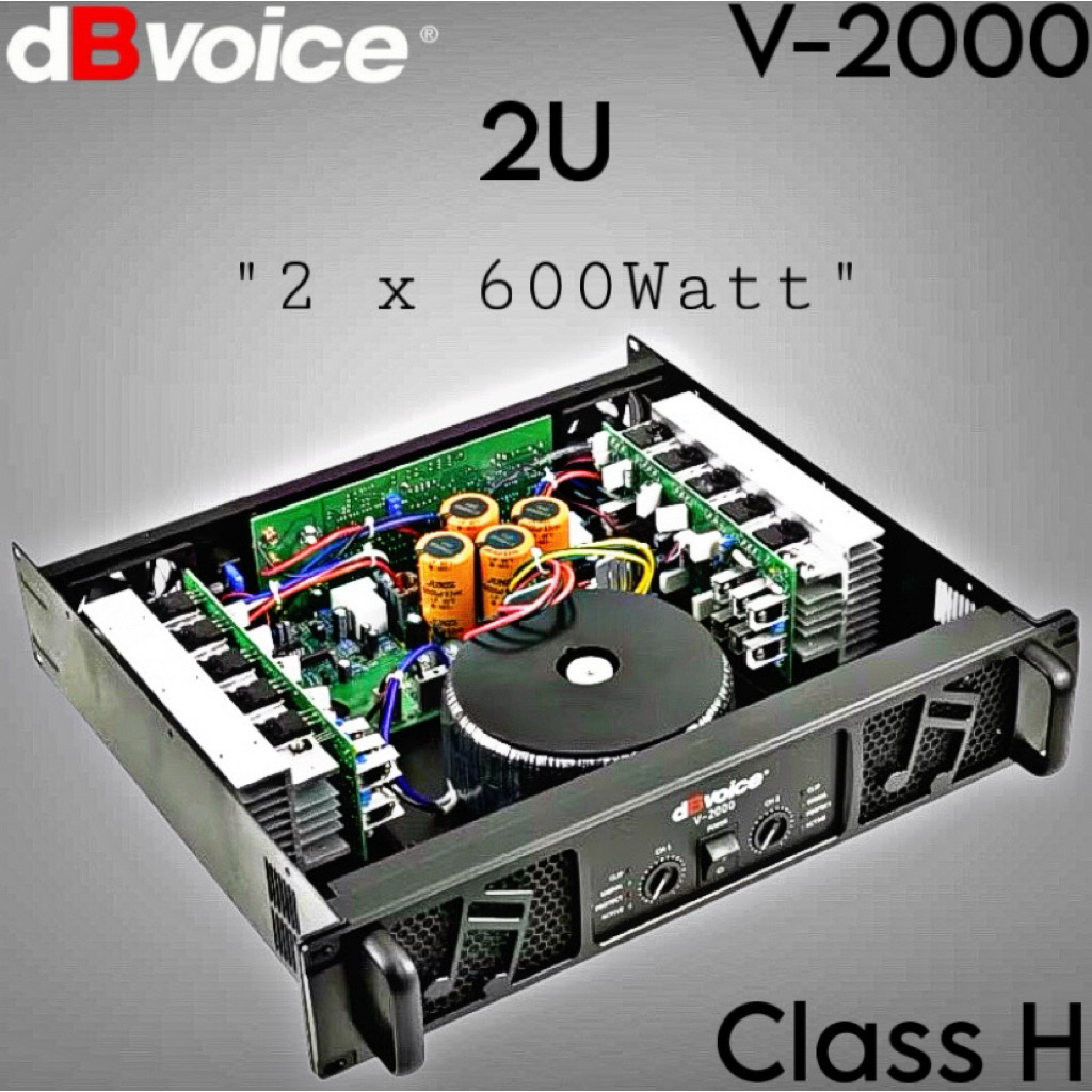 Power dB Voice V 2000 Original Product 2 Channel 600Watt Class H Amplifier dBvoice V2000