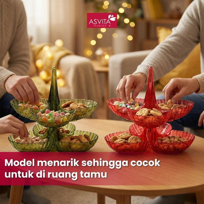 Asvita Mecca Candy Tray Tempat Permen Snack Susun 2 Wadah Saji Lebaran ASVITA Mecca Candy Tray Wadah