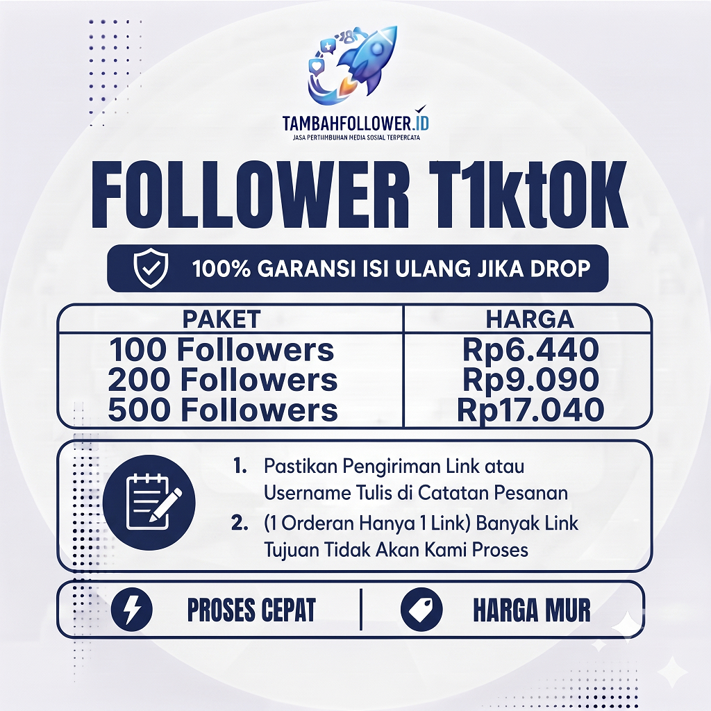 Followers T1kt0k Real Akun Global - 100% Bergaransi Isi Ulang Bila Drop