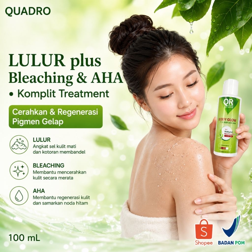 Quadro Bleaching + Scrub +  AHA + Chammomile Protector | Cerah - Lembut - Nyaman - BPOM