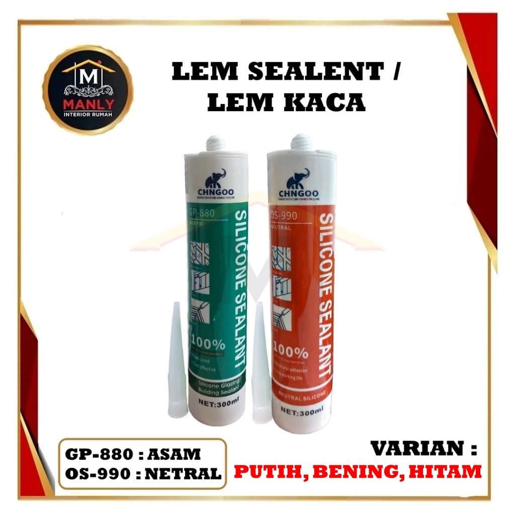 LEM Sealent Kaca Acetic / Glass ASAM - Acetic White,Clear - White INFTY
