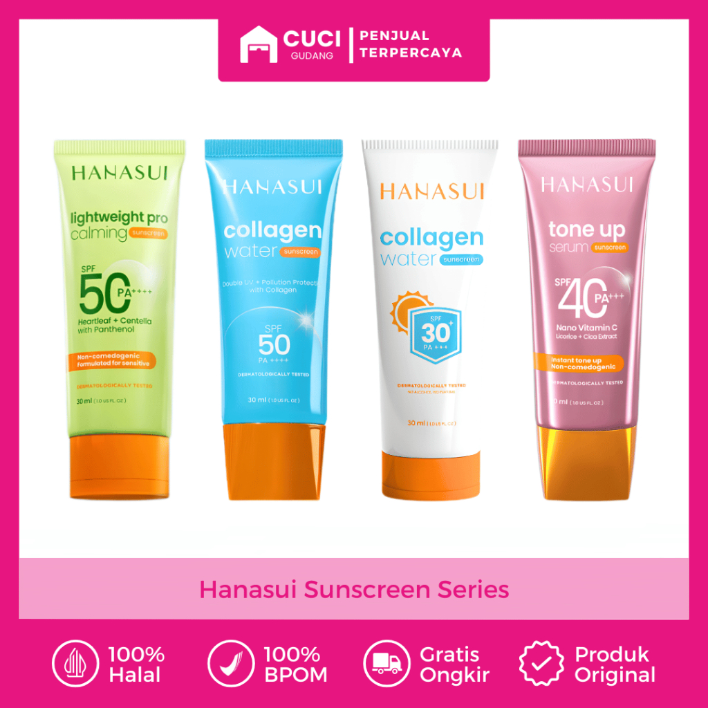 Suncreen Spf 50 Pa+++++ Memutihkan Sanskrin Pemutih Wajah Sunscreen Non Comedogenic Sankrin Hanasui