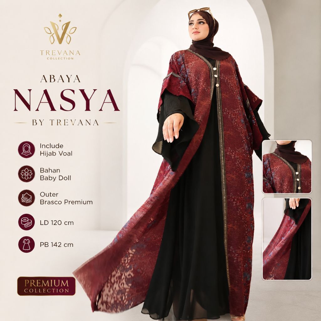 GAMIS SET 3IN1 NASYA BY TREVANA ( ready )