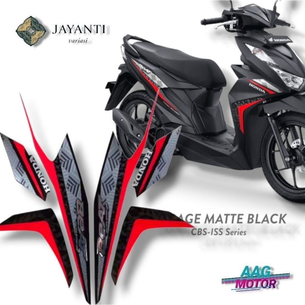 stiker striping skotlet lis body motor honda beat fi eco esp cbs iss tahun 2021