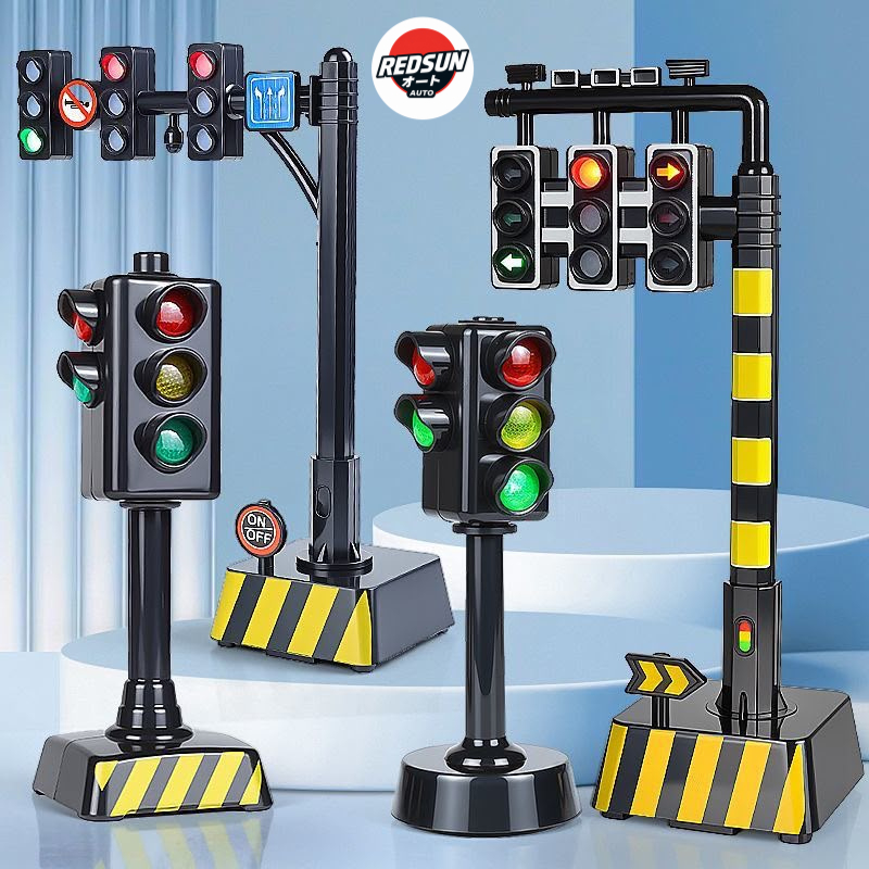 [REDSUNS] MAINAN LAMPU LALU LINTAS TRAFFIC LIGHT - EFEK LAMPU MENYALA DAN ADA TIMING LAMPUNYA