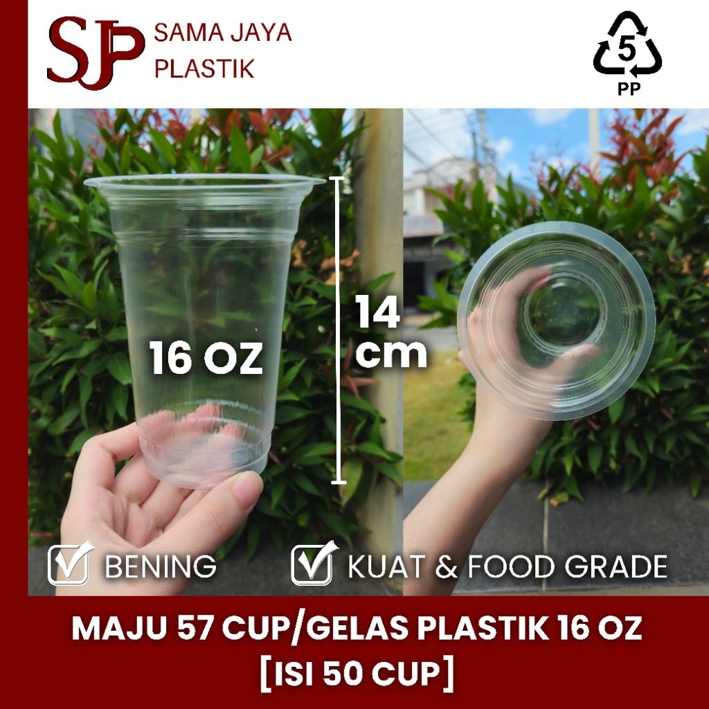 [50 Cup; 14Cm] MAJU 57 16oz Cup/Gelas Plastik