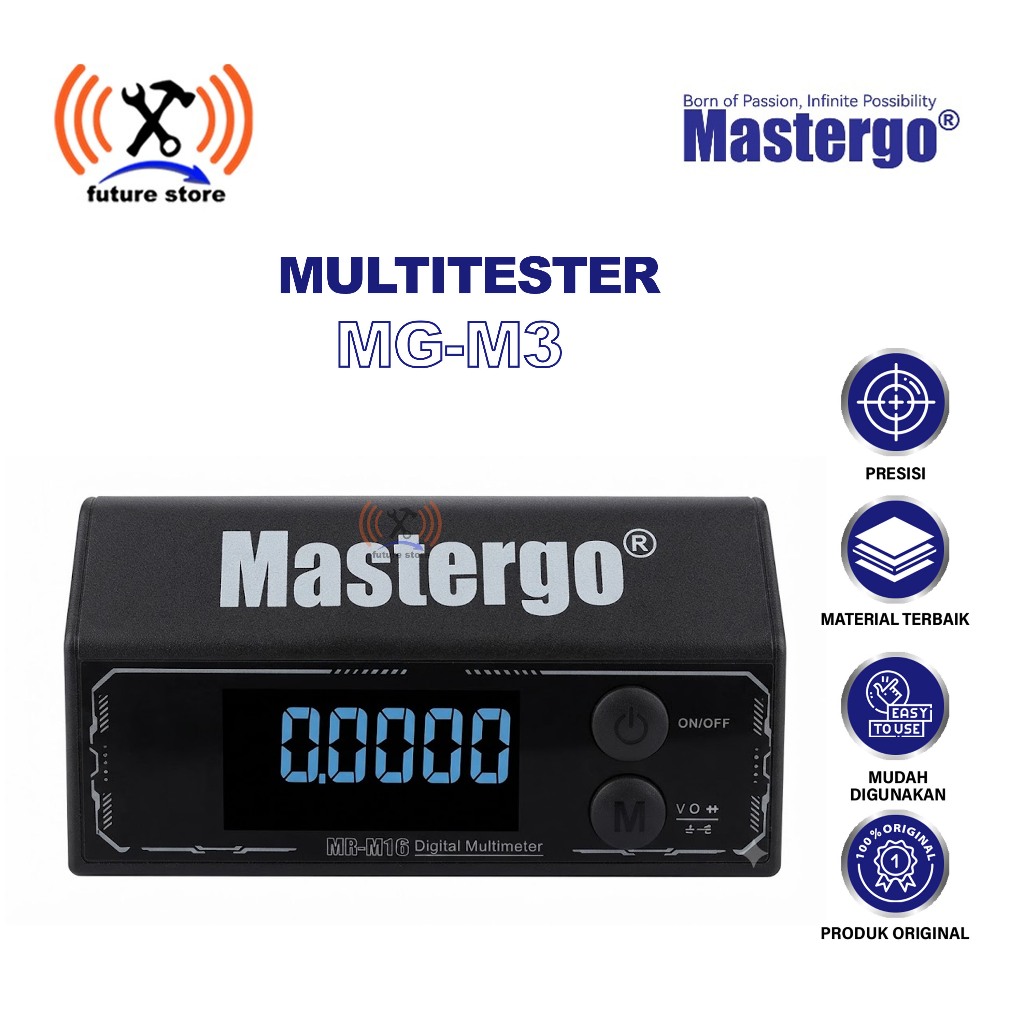 MASTERGO MULTITESTER DIGITAL SAKU MG-M3 ORIGINAL - MULTIMETER MINI PORTABLE UNTUK PENGUKURAN ELEKTRO