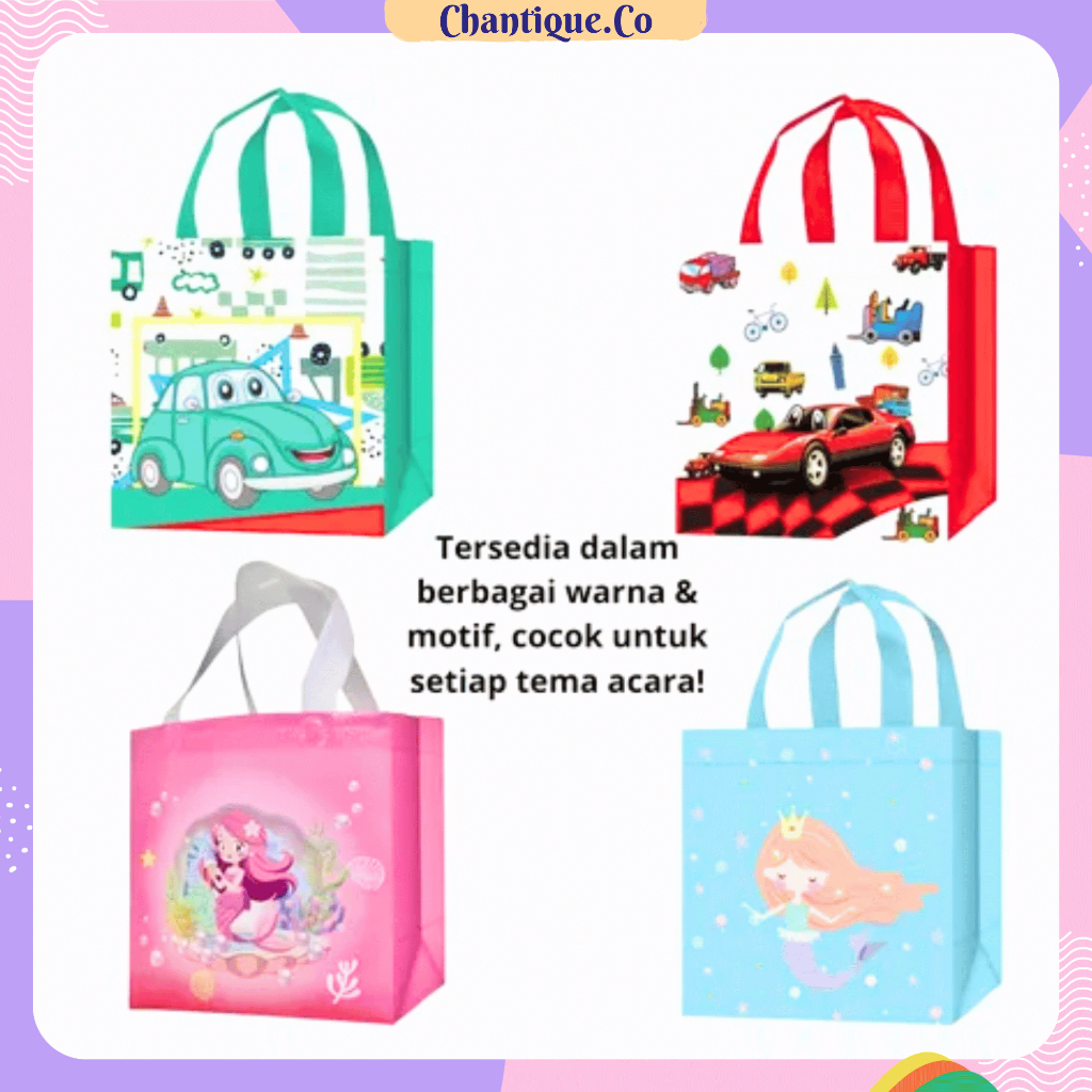 Tas Kado Anak-anak Lucu Premium Goodiebag Totebag Ulang Tahun | Natal | Hadiah Sekolah
