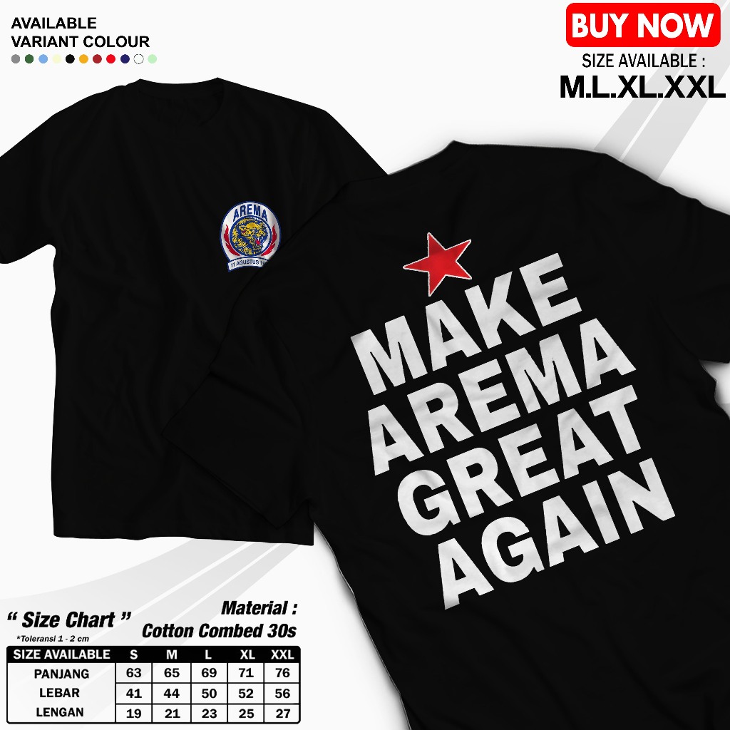 KAOS MAKE AREMA GREAT AGAIN - KAOS AREMA - DISTRO - KAOS TERBARU 2026