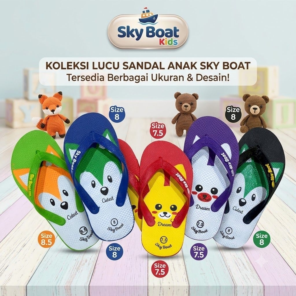 sandal anak motif#sky boat funny#sandal motif lucu