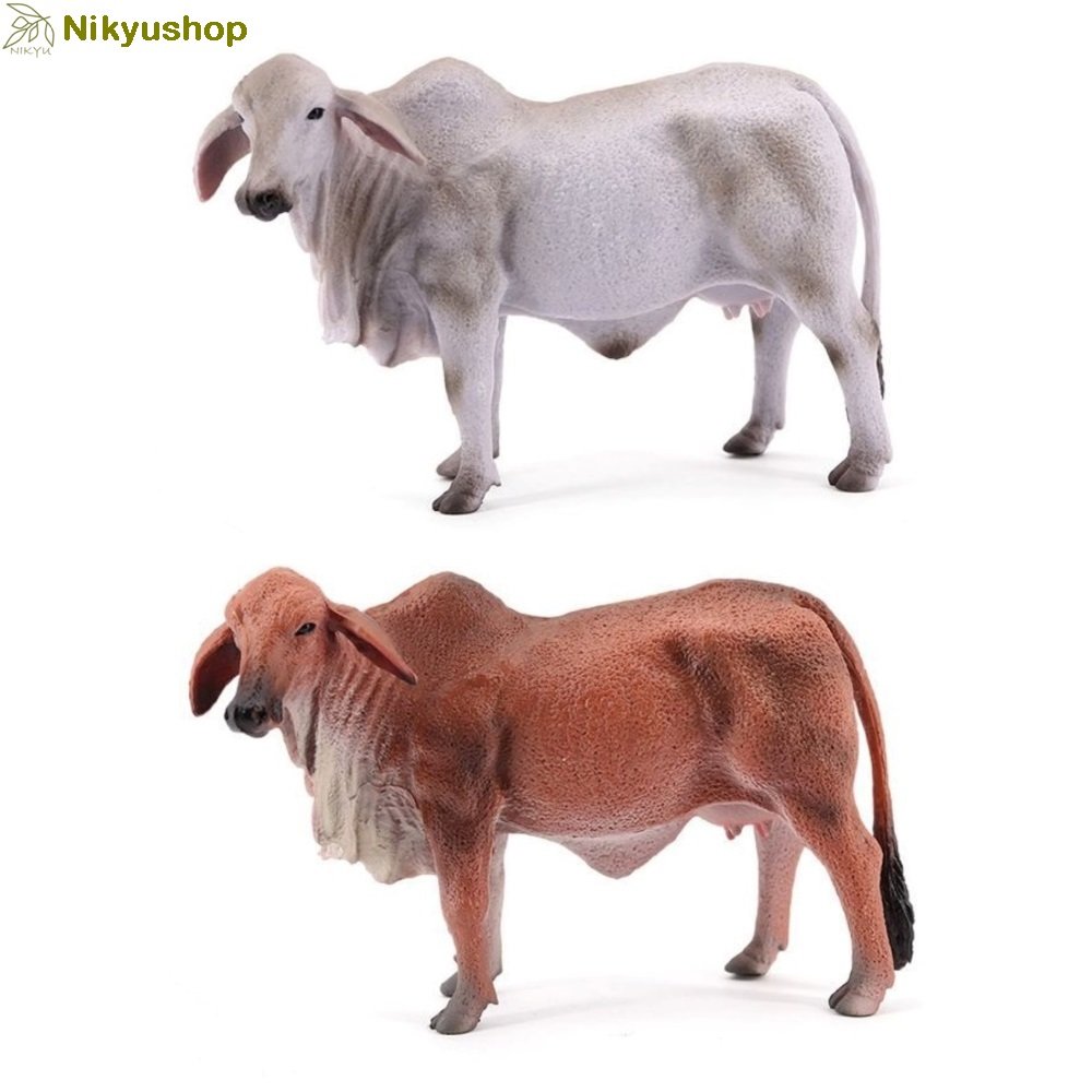 [Nikyushop] Mainan Edukasi Pajangan Miniatur Hewan Sapi Zebu Brahman Cow Animal Figure