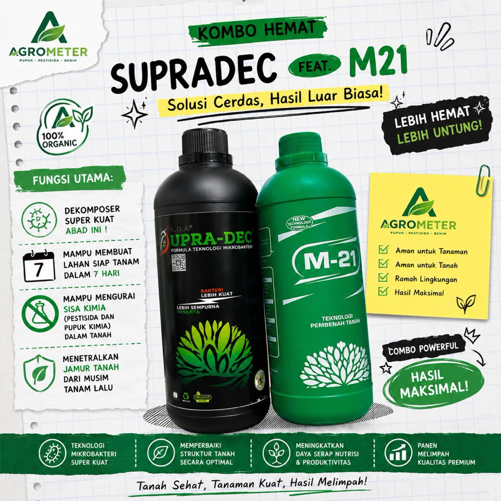 Paket Kombo M21 feat. SUPRADEC all 1LT | Paket Murah Dekomposer Terbaik Kualitas Original