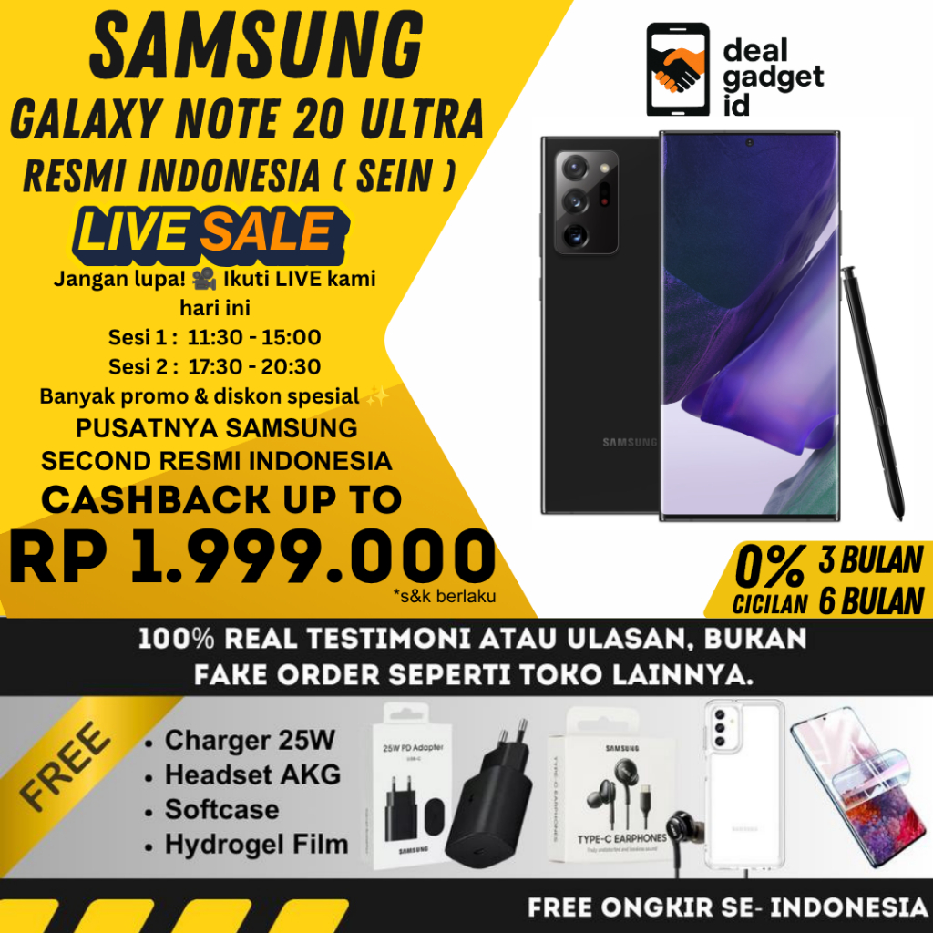 SEIN Samsung Note 20 Ultra 5G 512GB 256GB Second Fullset Original