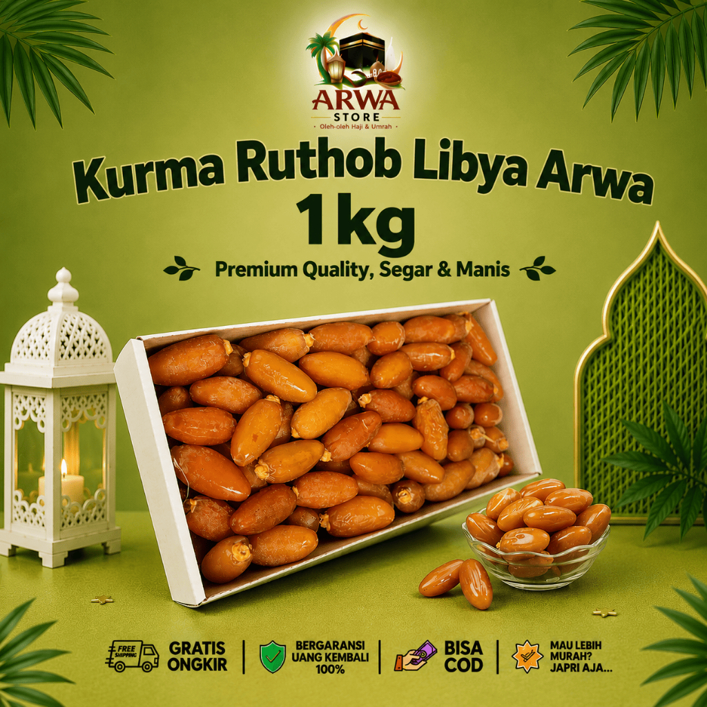 ARWASTORE - Kurma Ruthob Libya 1kg Fresh Segar | Kurma Muda Ruthab Basah Premium Manis Original Prom